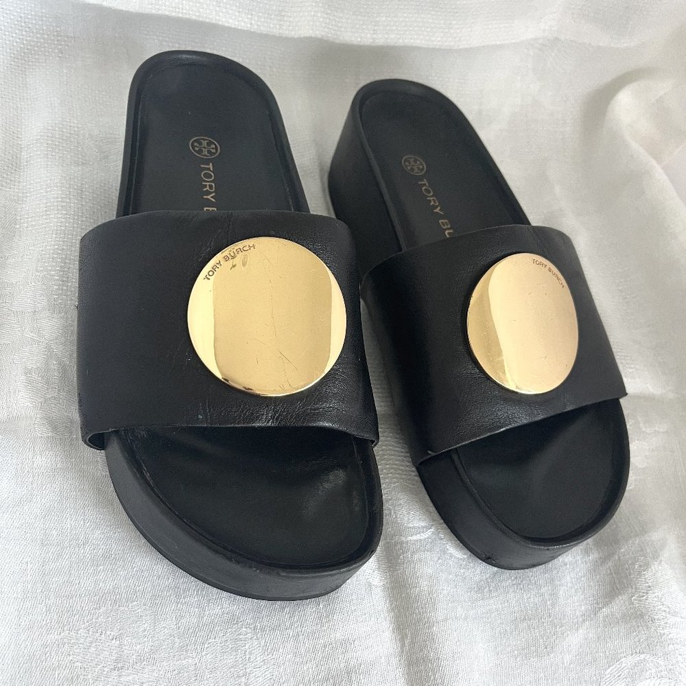 Tory Burch Patos Platform Slide Shoes sz 6.5